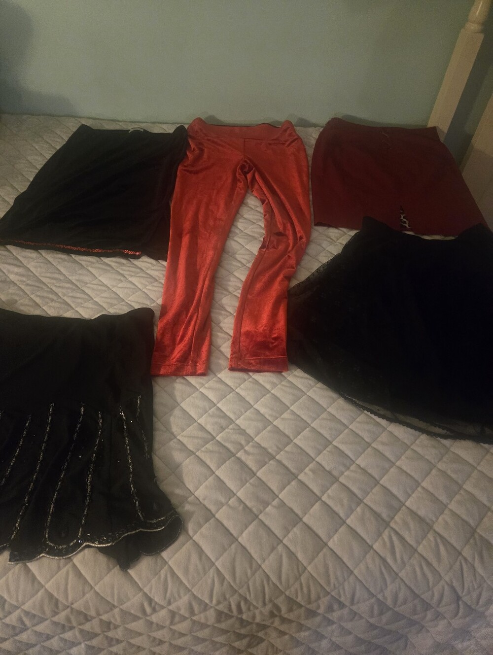Bundle of fun party skirts & Velvet leggings